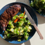 Protein recipes under 300 calories: Steak and bok choy dinner, a healthy and delicious meal option for weight management.